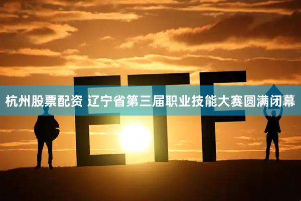 杭州股票配资 辽宁省第三届职业技能大赛圆满闭幕